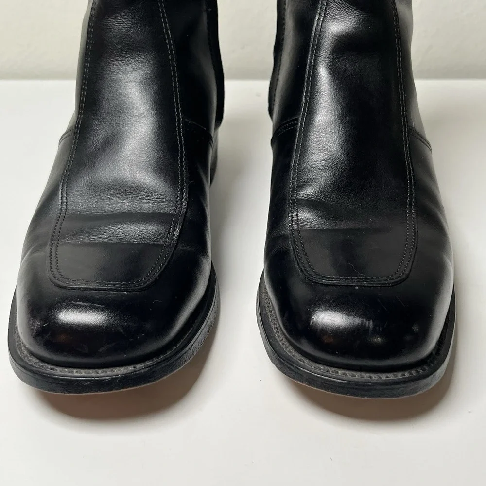 Executive Imperial Side Zip Boots Mens 6.5 Black Leather Apron Toe Ankle Classic